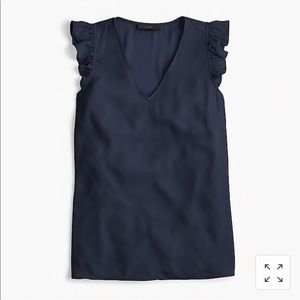 NWOT JCREW Sleeveless Ruffle Blouse